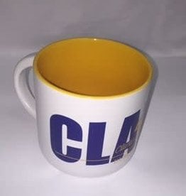 White Clarke Mug With Navy or Gold Interior