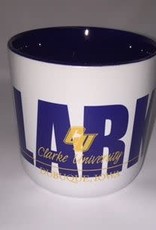 White Clarke Mug With Navy or Gold Interior