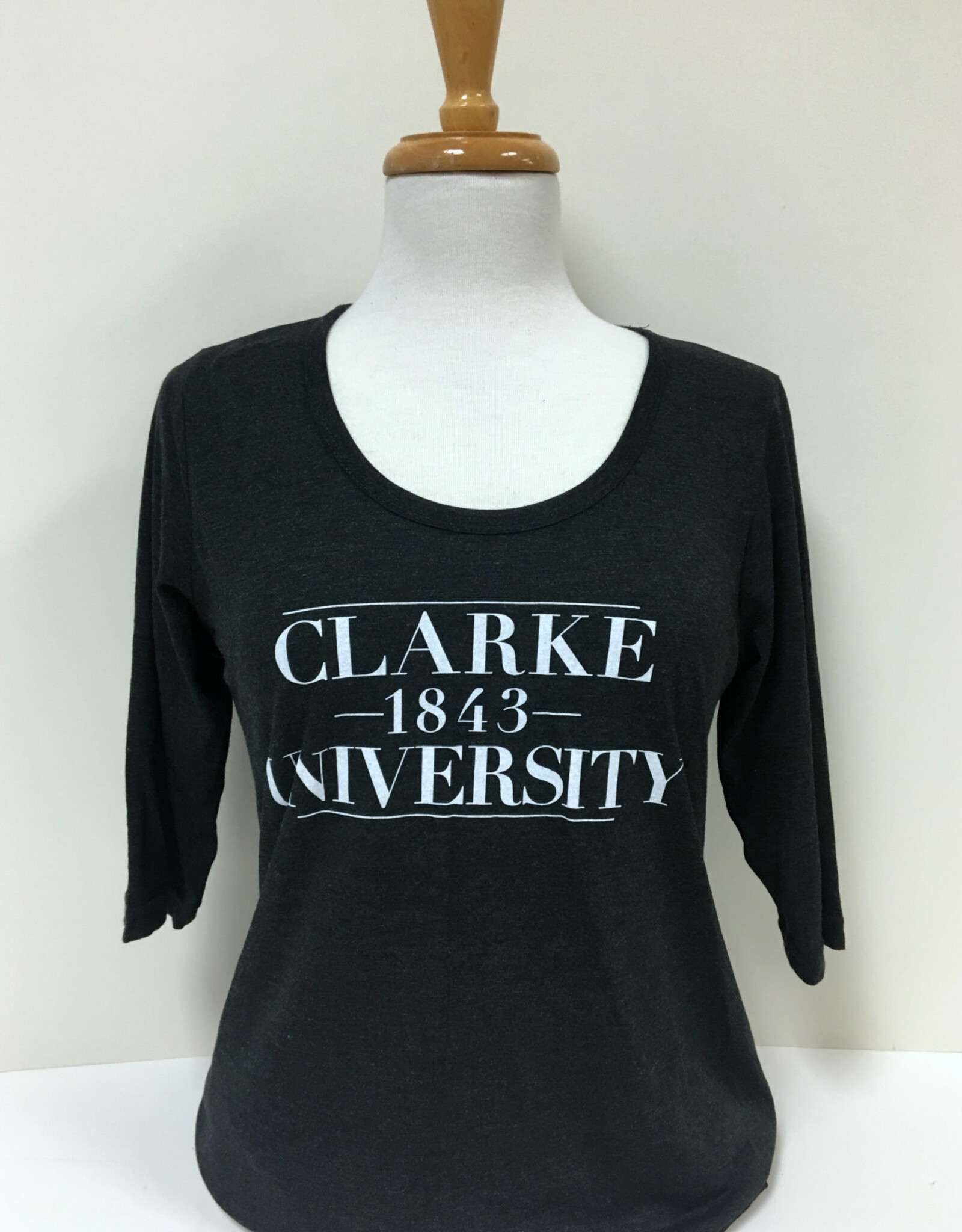 Women's Tri-Blend Hi-Low 3/4 Sleeve Shirt in Black