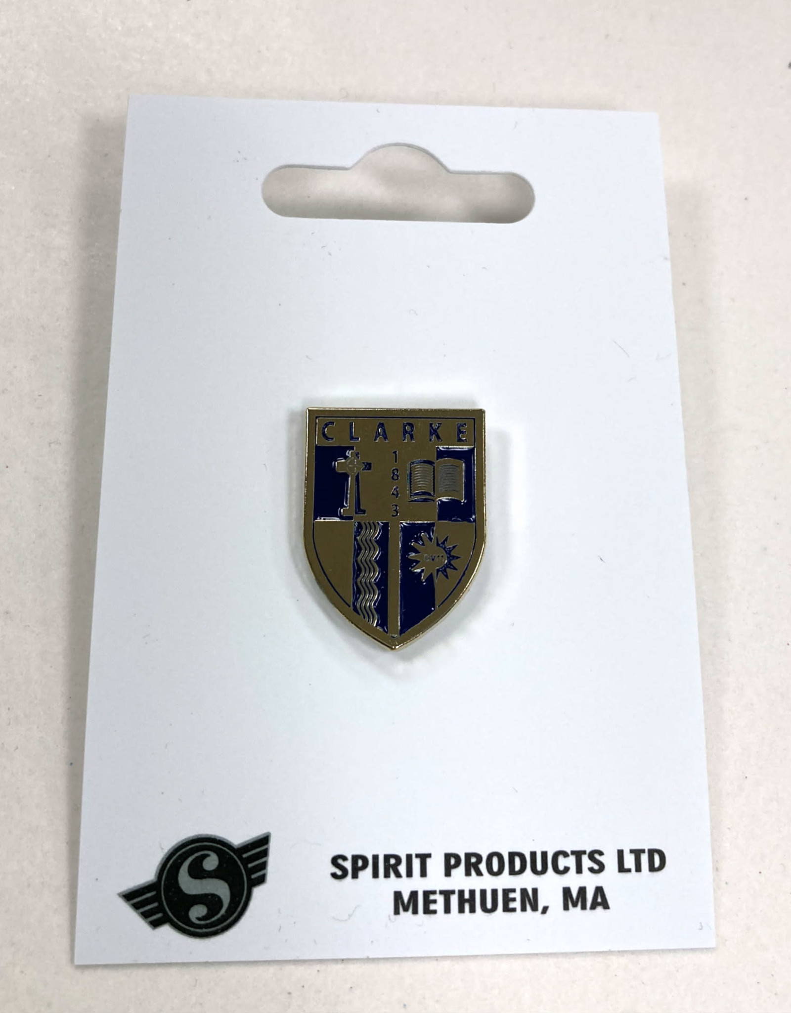 Clarke Presidential Seal 1" Etched Enamel Pin  in Gold and Blue