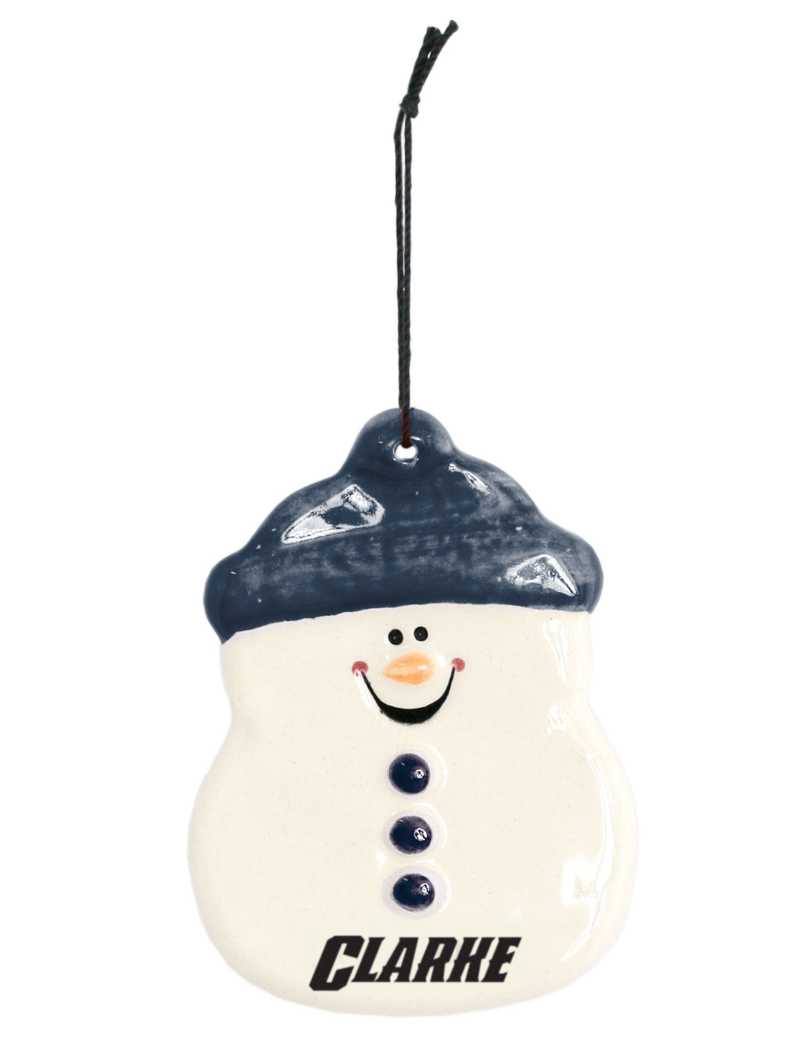 Clarke Ceramic Snowman Ornament -