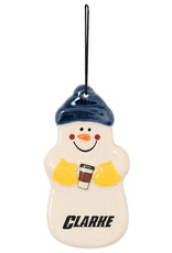 Clarke Ceramic Snowman Ornament -