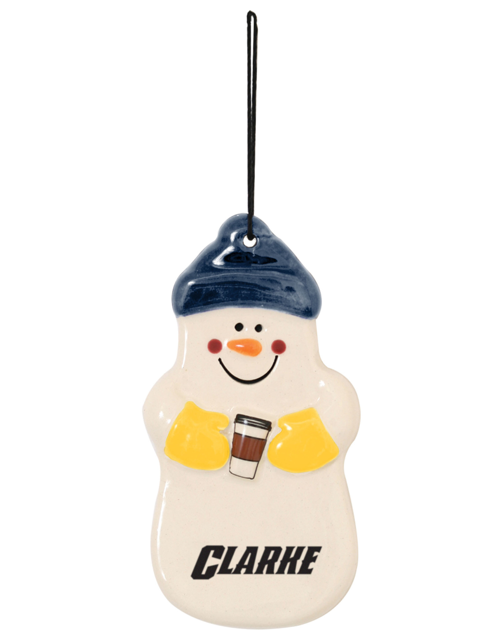 Clarke Ceramic Snowman Ornament -