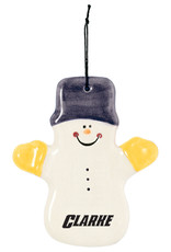 Clarke Ceramic Snowman Ornament -