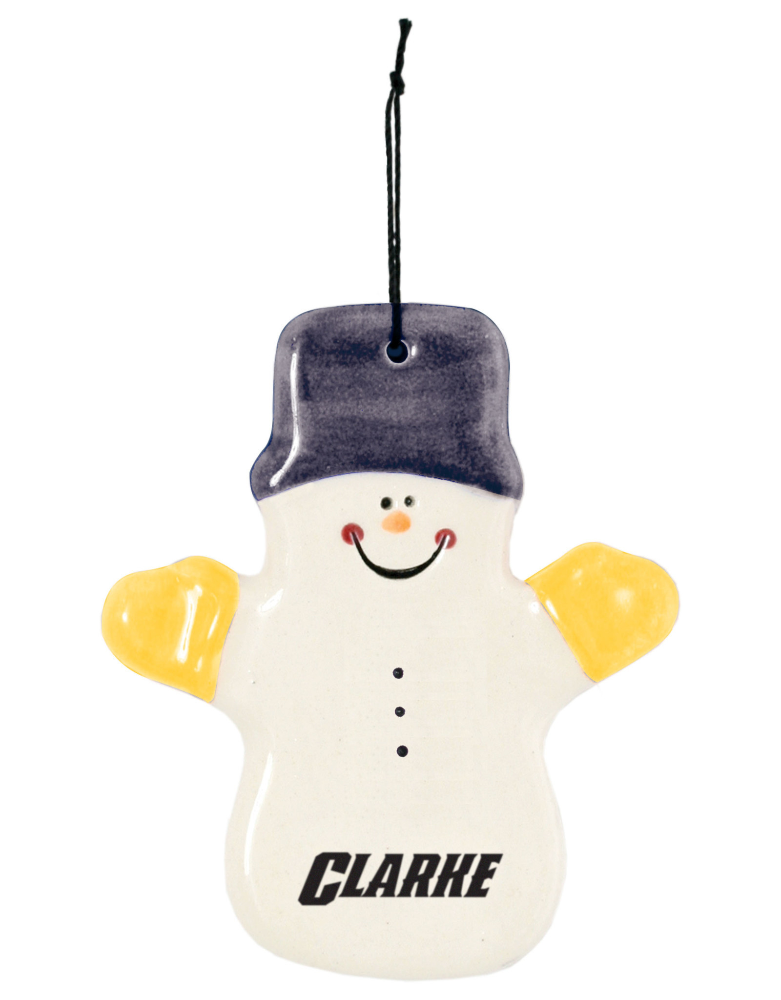 Clarke Ceramic Snowman Ornament -