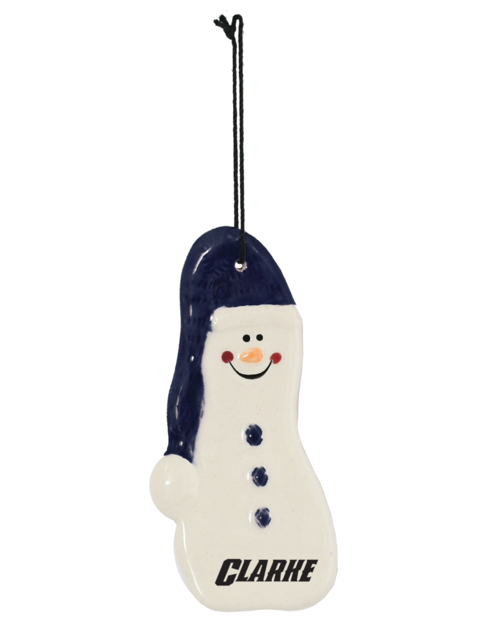 Clarke Ceramic Snowman Ornament -