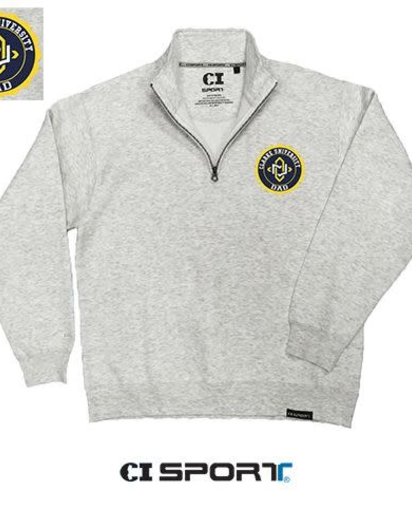 Ci Sport 1/4 Zip Ash Grey Fleece With CU Dad Patch - Whitlow