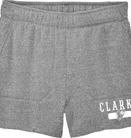 College House College House District Women's Perfect Tri Fleece Short (Grey Frost, Black)