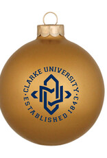 Spirit Products Clarke University Glass Ball Ornament (Matte Gold)