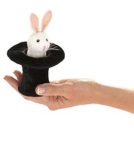 Folkmanis Folkmanis Mini Rabbit in Hat Finger Puppet