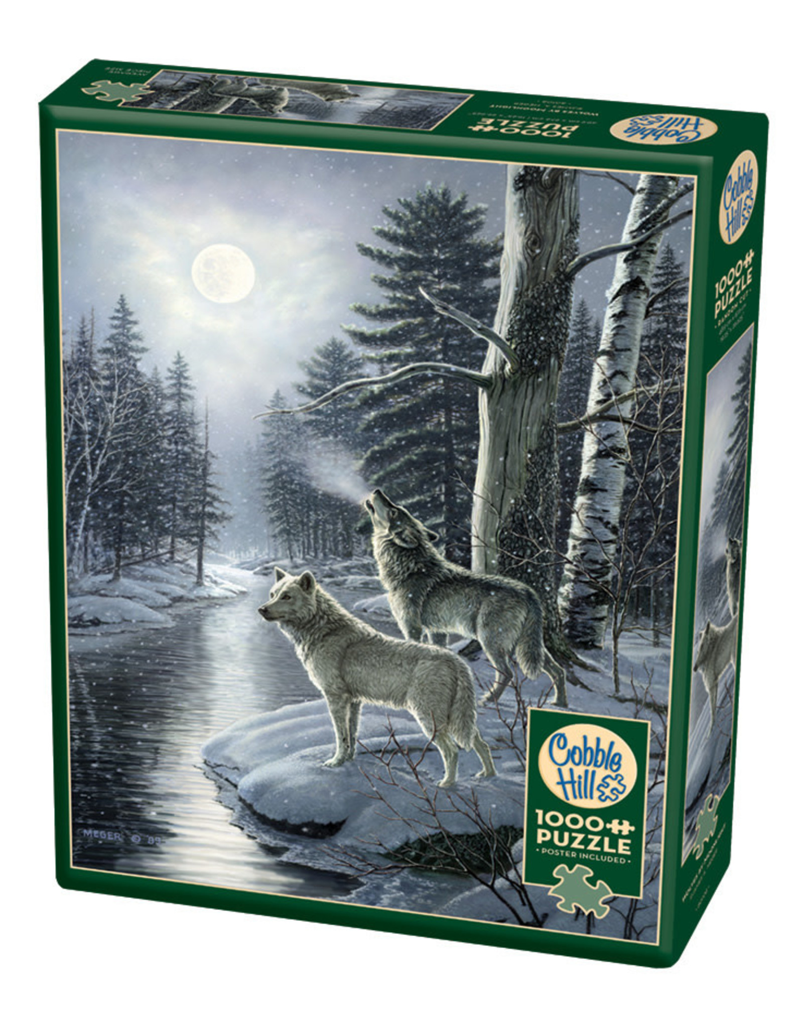 Cobble Hill Wolves by Moonlight 1000 pc