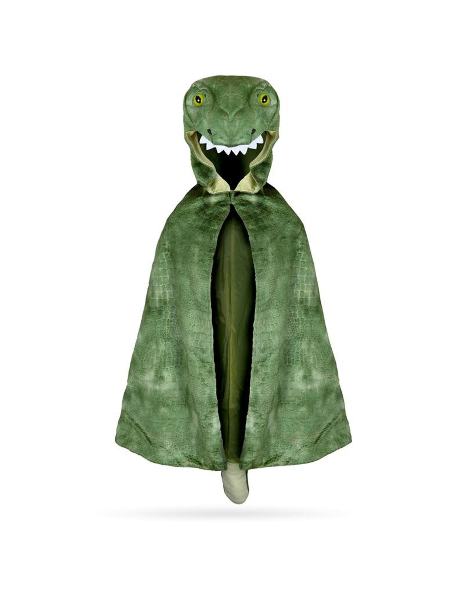 Great Pretenders T-Rex Hooded Cape Green, Size 4/5