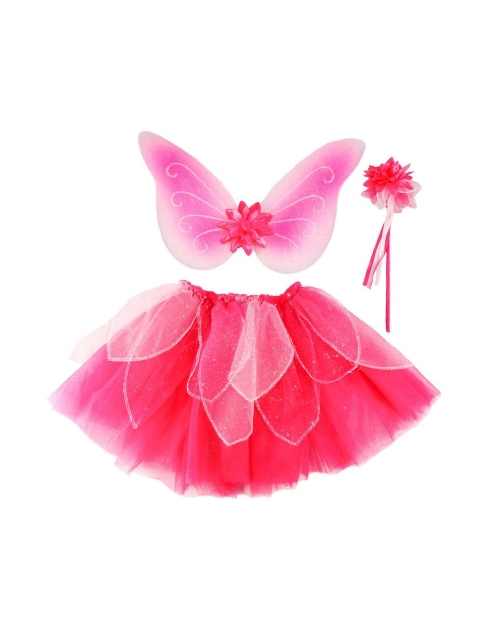 Great Pretenders Pink Fancy Flutter Skirt/Wings/Wand Set, Size 4/6