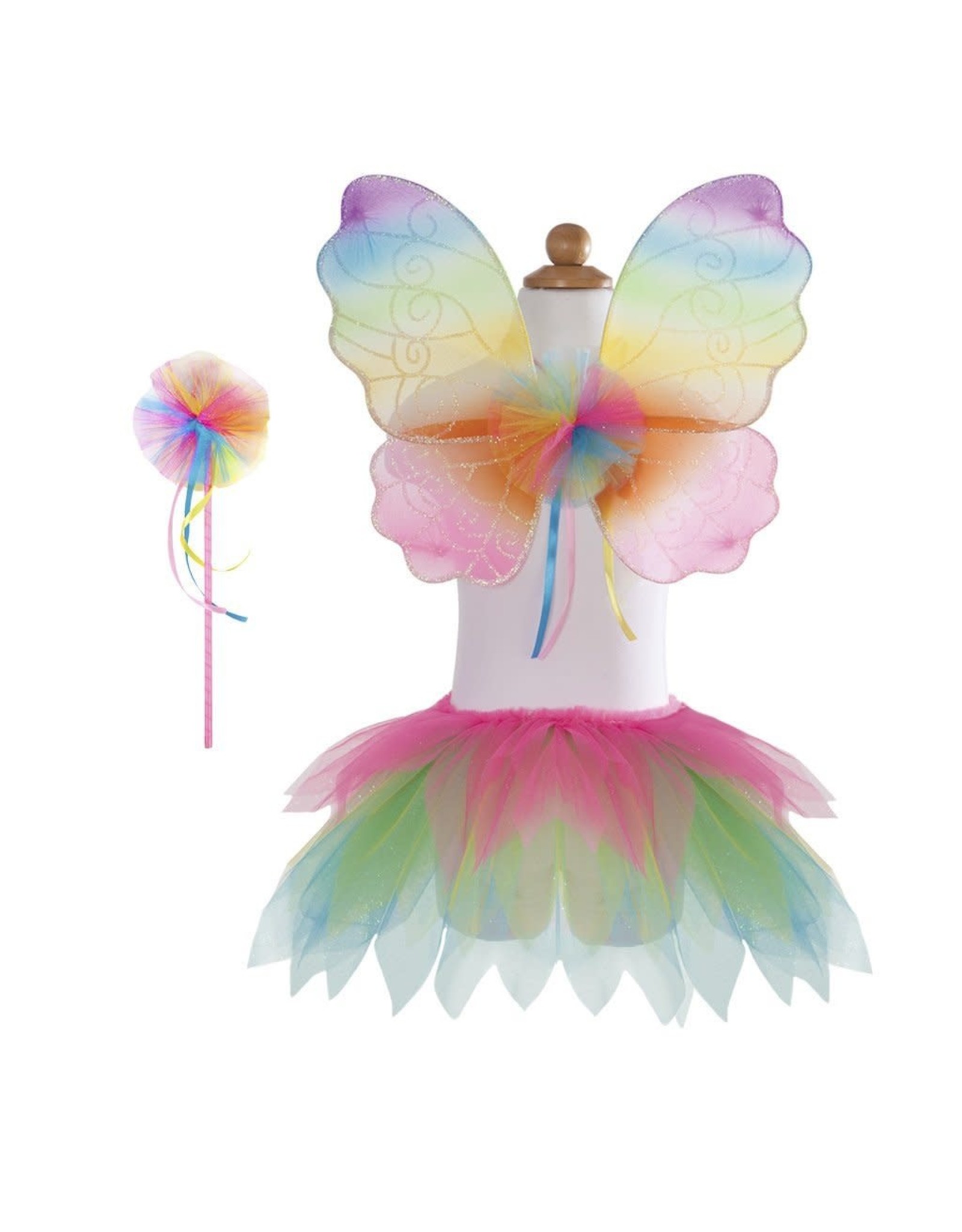 Great Pretenders Neon Rainbow Skirt with Wings & Wand