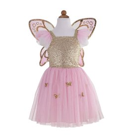 Great Pretenders Gold Butterfly Dress with Wings, Size 5/7