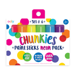 Ooly Chunkies Paint Sticks: Neon - Set of 6