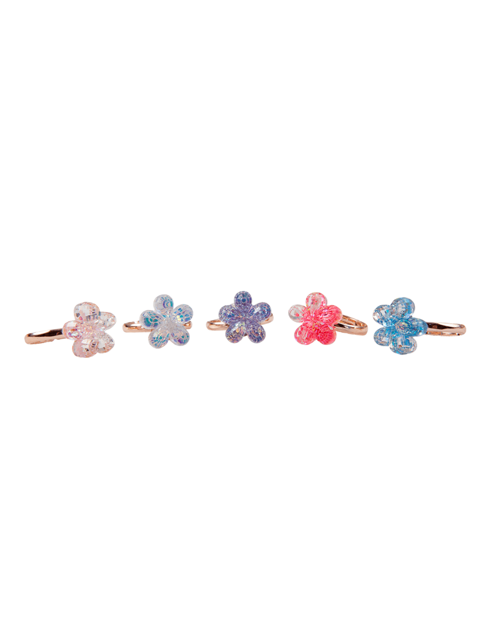 Great Pretenders Boutique Shimmer Flower Rings - 5 pcs