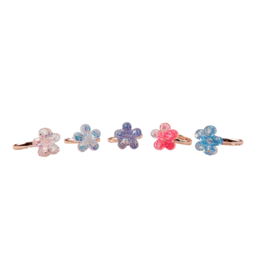 Great Pretenders Boutique Shimmer Flower Rings - 5 pcs
