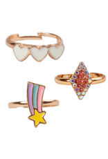 Great Pretenders Boutique Heart Star Rings, 3 pcs