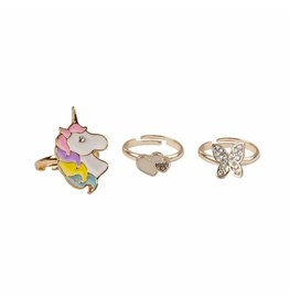 Great Pretenders Boutique Butterfly & Unicorn Ring - 3 pcs