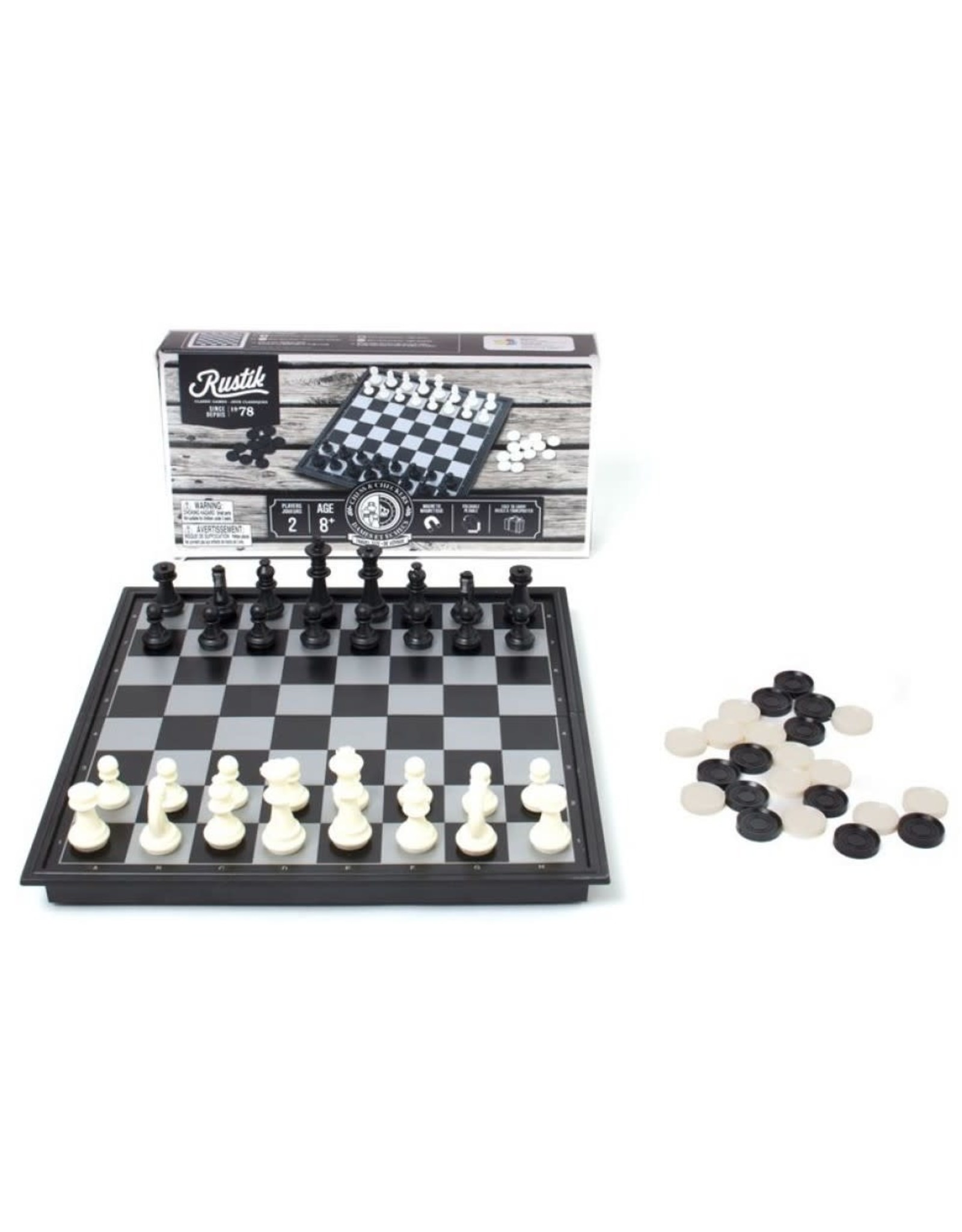 Rustik Rustik Magnetic Chess & Checkers