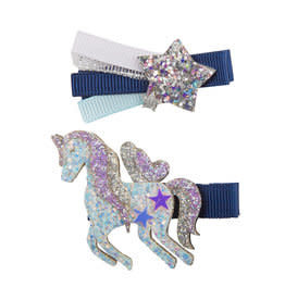 Great Pretenders Boutique Navy Unicorn Star Hairclip