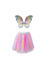 Great Pretenders Rainbow Sequins Skirt, Wings & Wand, Size 4/6