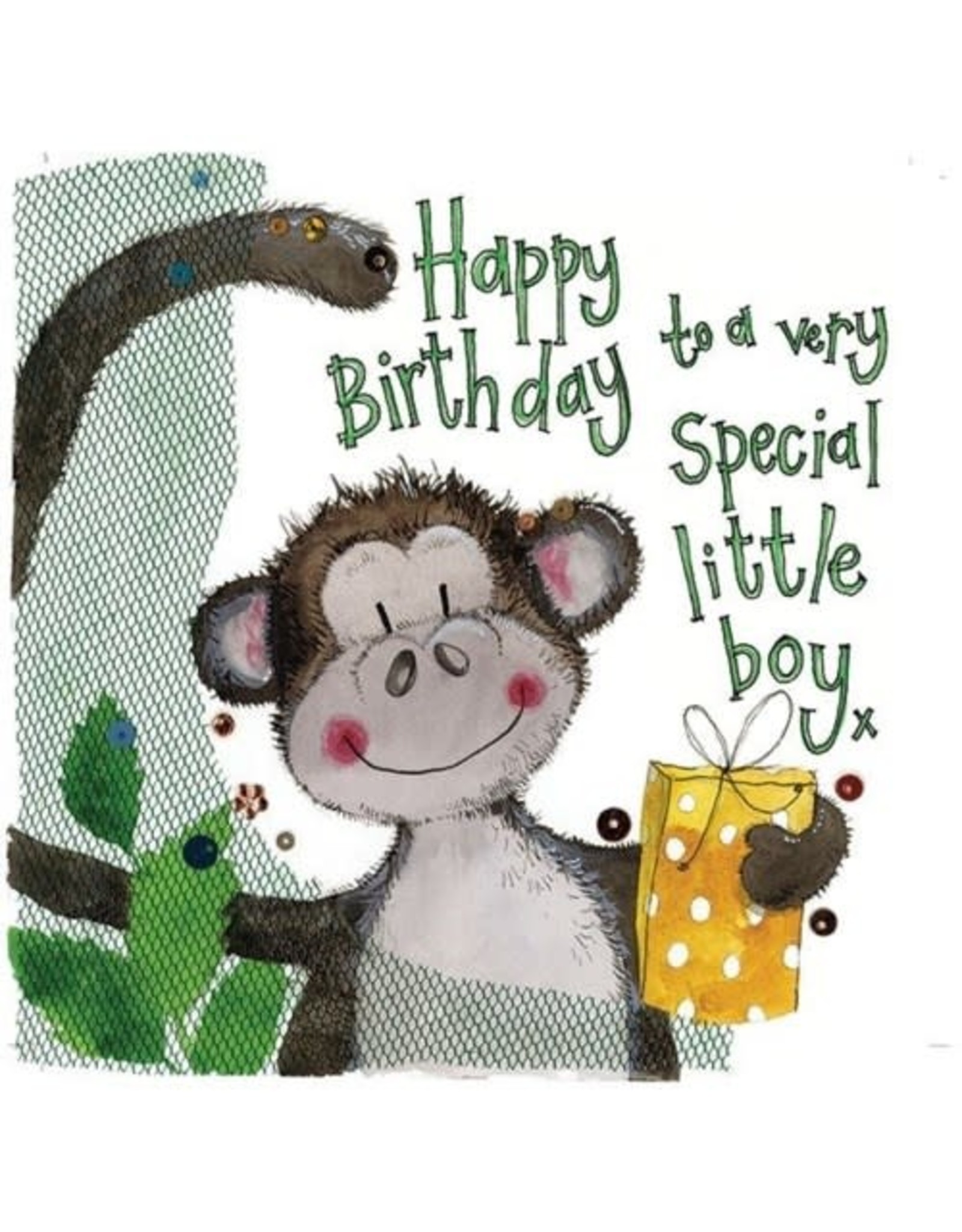 Alex Clark Art Little Boy Monkey Card