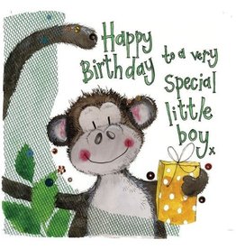 Alex Clark Art Little Boy Monkey Card