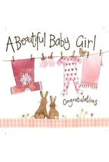 Alex Clark Art Pink Washing Line Card