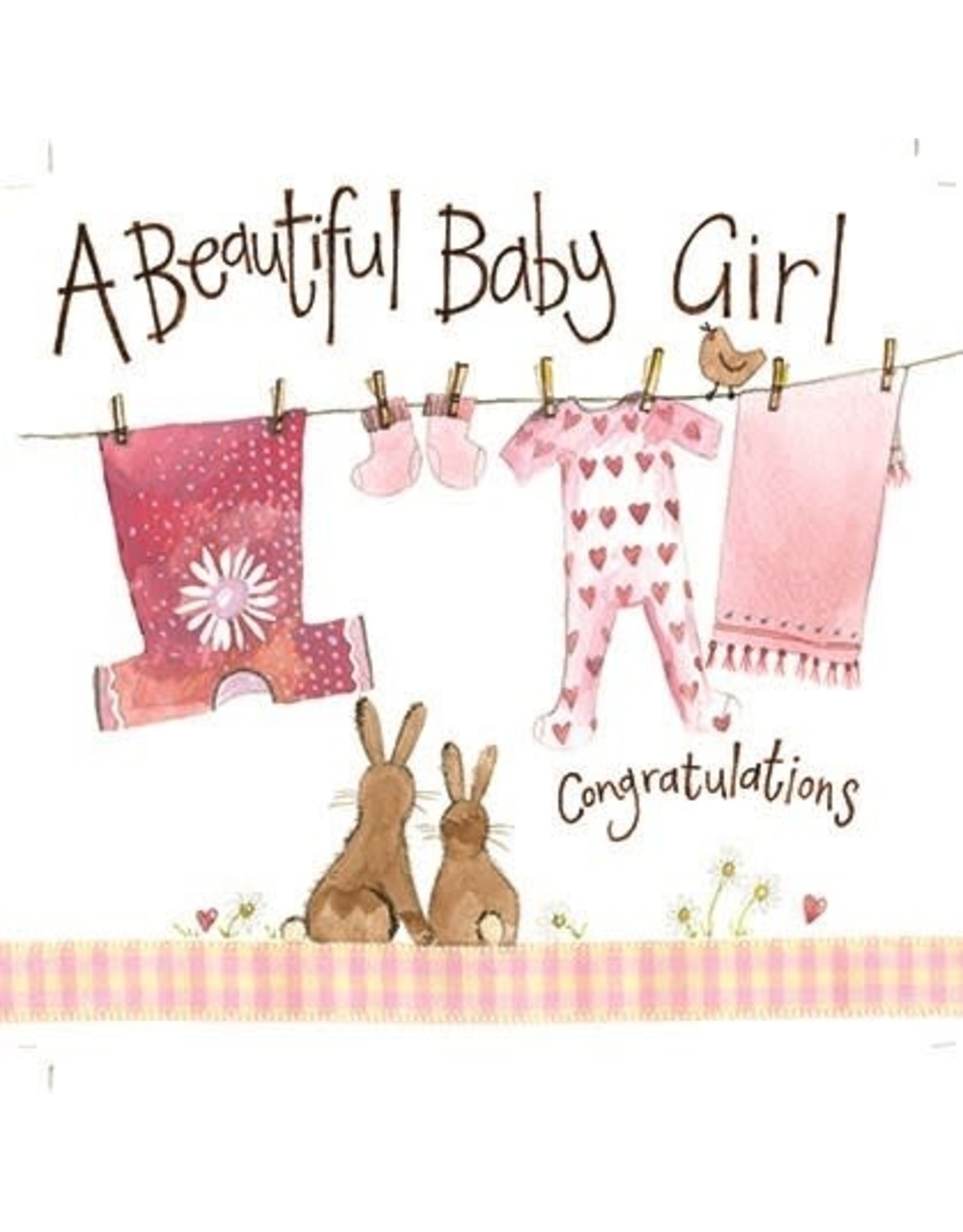 Alex Clark Art Pink Washing Line Card