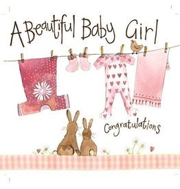 Alex Clark Art Pink Washing Line Card