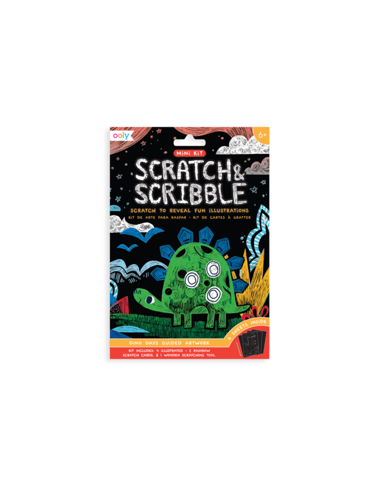 Ooly Mini Scratch & Scribble Art Kit: Dino Days