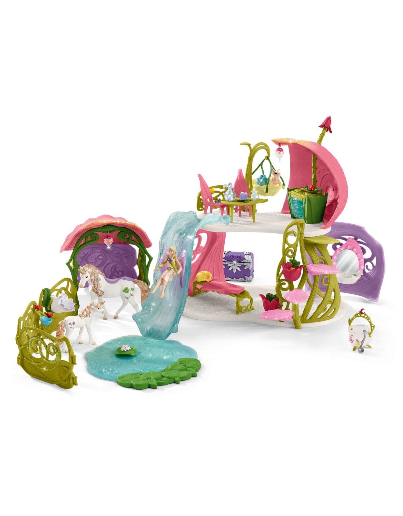 Schleich Glittering Flower House with Unicorns, Lake and Stable