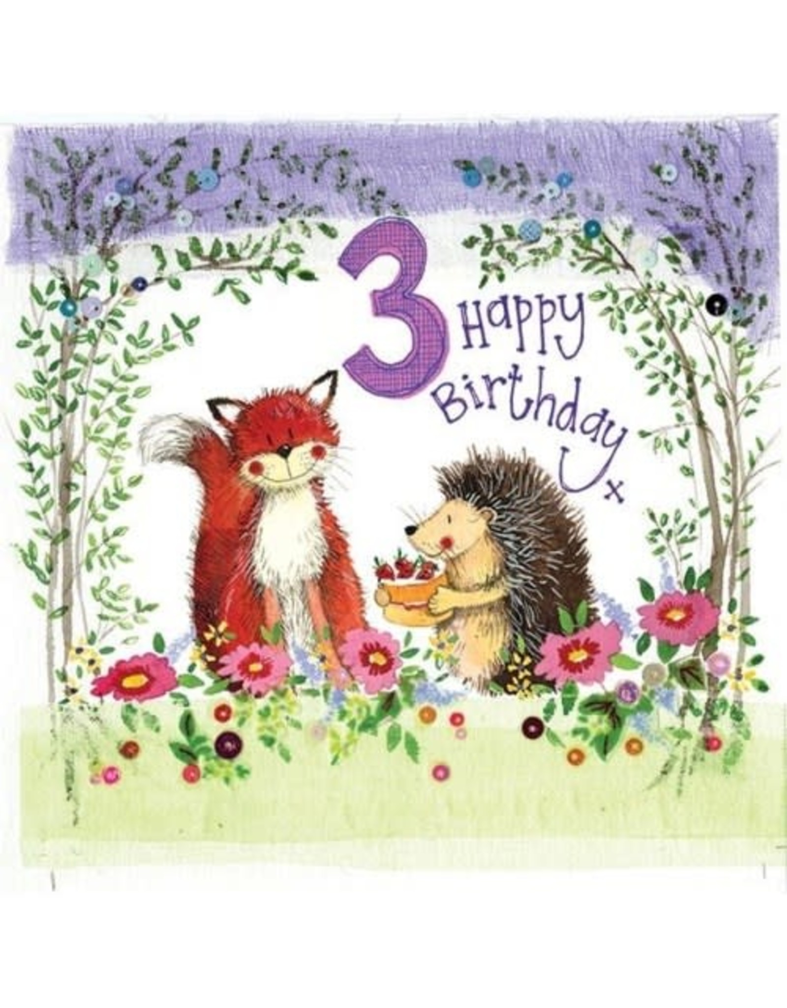 Alex Clark Art 3 Year Old Woodland Birthday Card