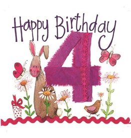 Alex Clark Art 4 Year Old Girl Birthday Card