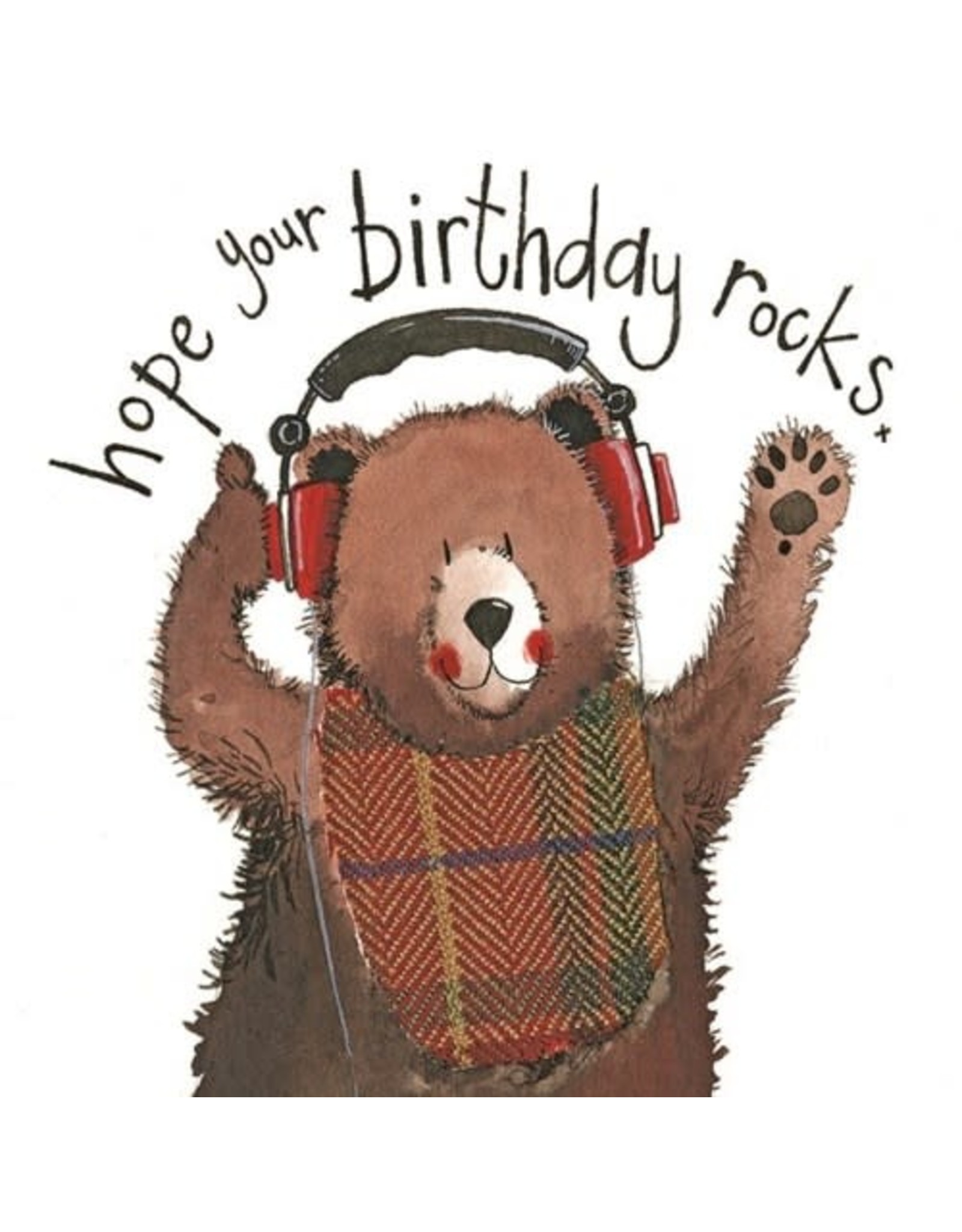 Alex Clark Art Bear Headphones Birthday Card