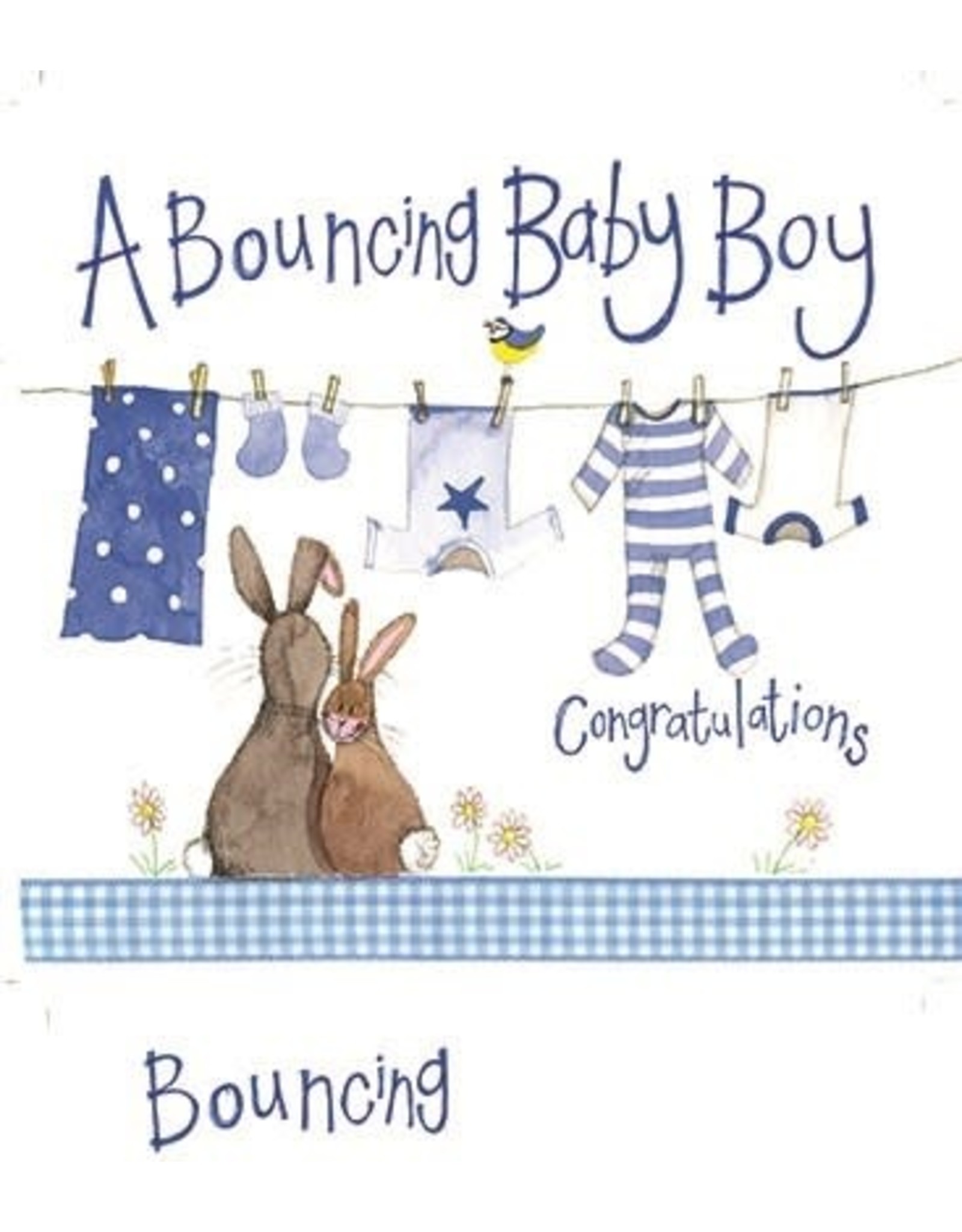 Alex Clark Art Blue Washing Line Card