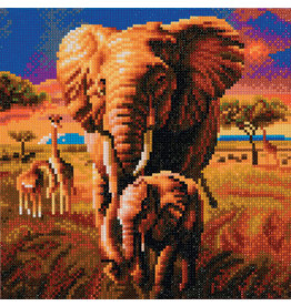 D.I.Y Crystal Art Kit Crystal Art Medium Framed Kit - Elephant of the Savannah