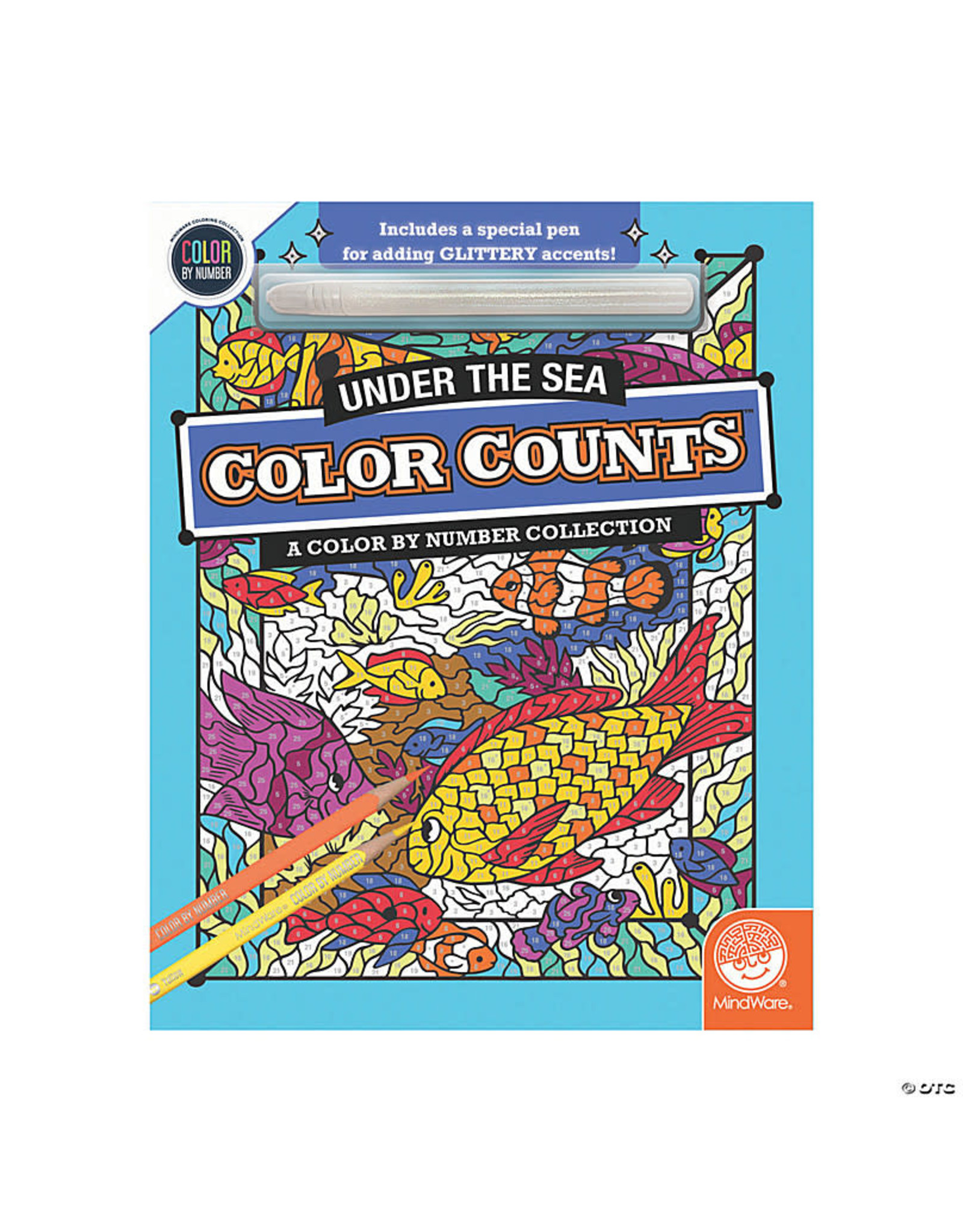 Mindware Glitter Color Counts Color By Number: Under The Sea