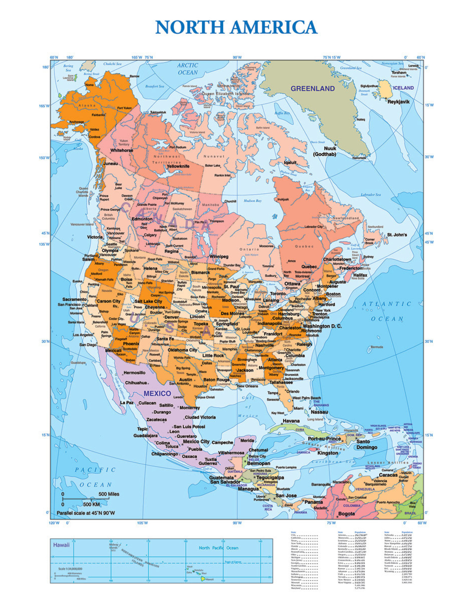 Eurographics Map of North America - Poster