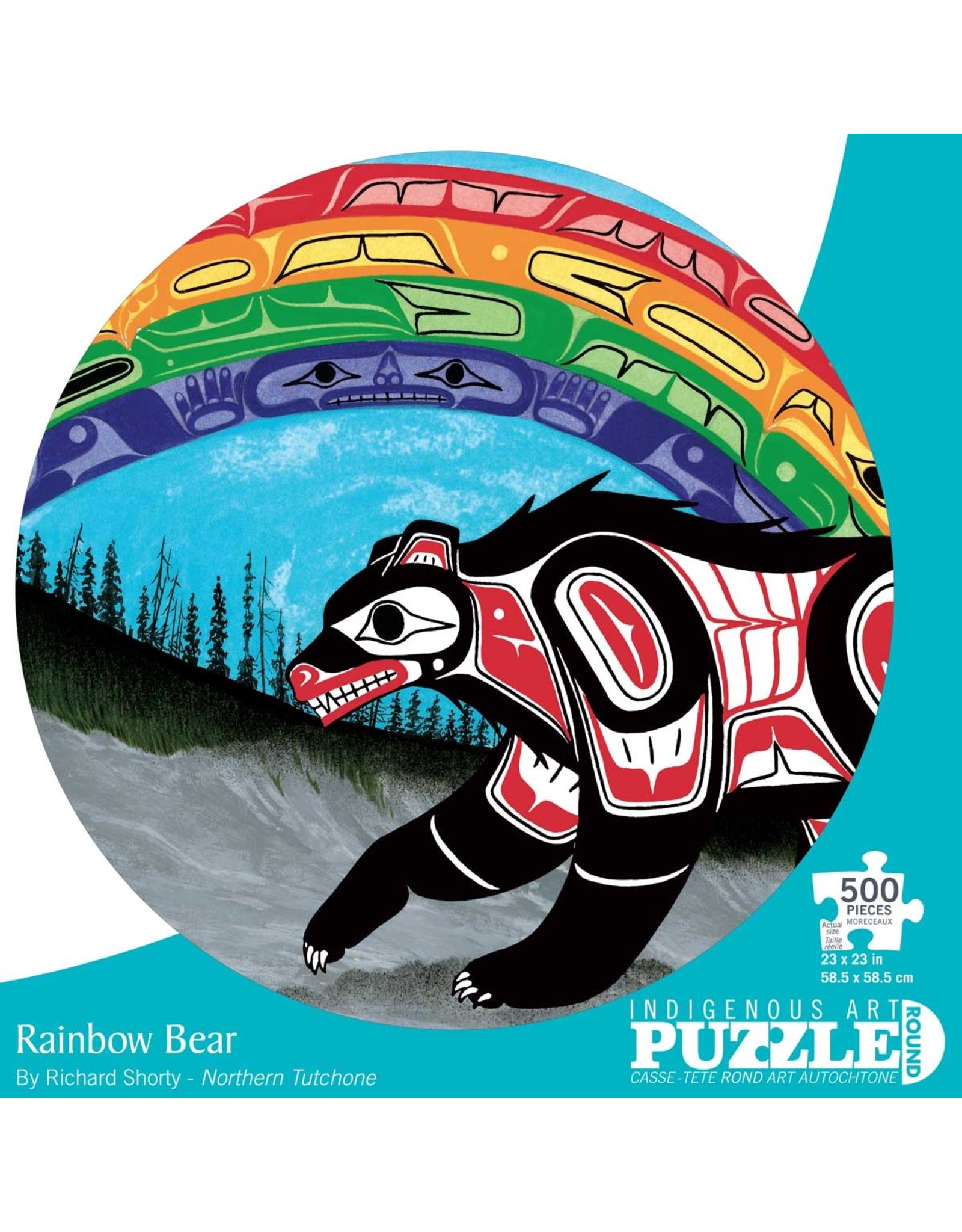 Indigenous Collection Rainbow Bear 500pc Round Puzzle