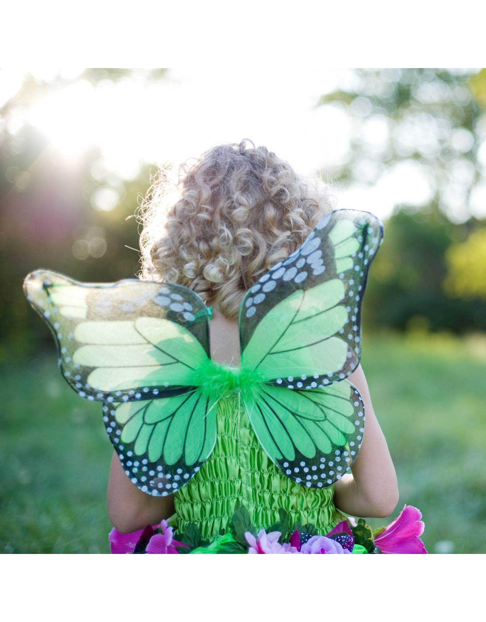 Great Pretenders Green Fairy Blooms Deluxe Dress & Wings, Size 3/4