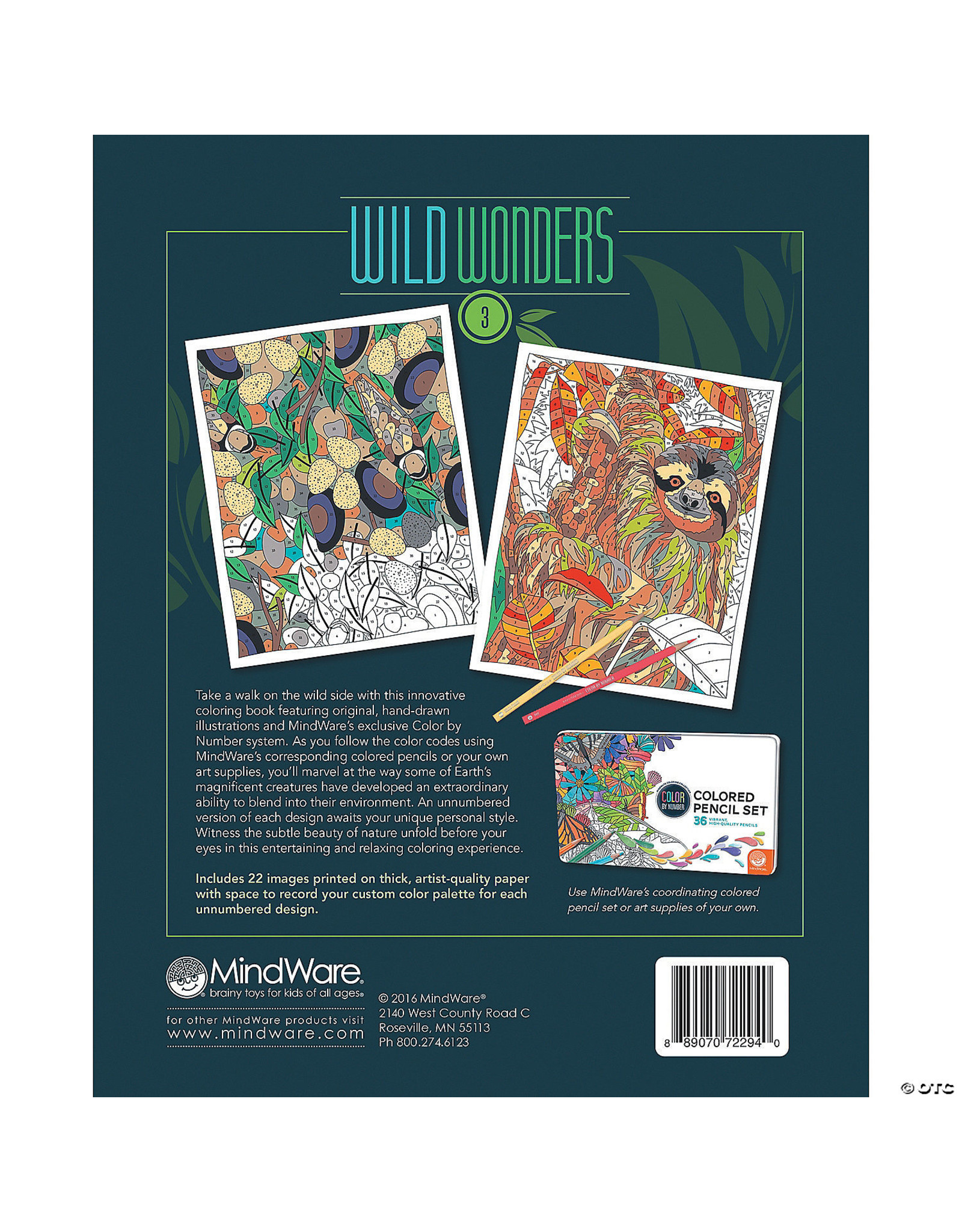 Mindware Wild Wonders Color by Number: Book 3