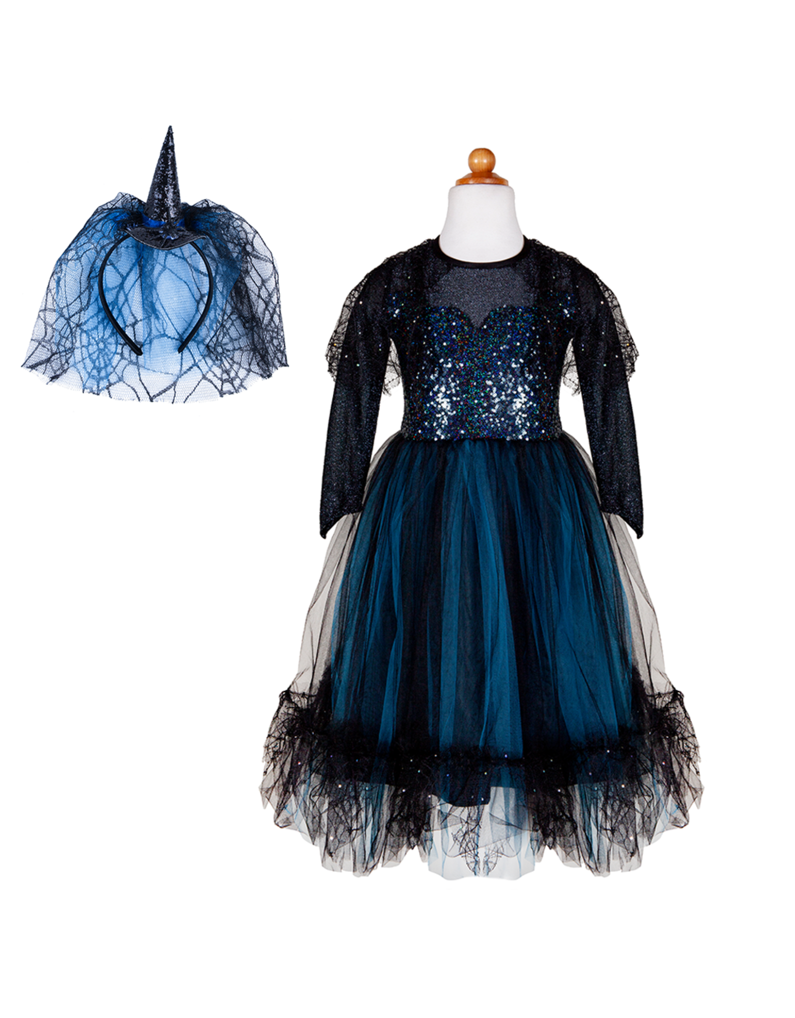 Great Pretenders Luna The Midnight Witch Dress & Headband, Size 5/6 (Discontinued)