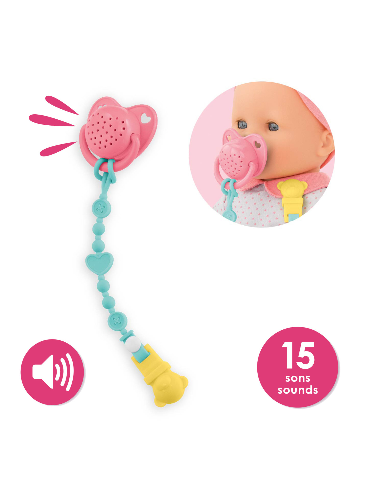 Corolle Corolle 14" Doll Pacifier with Sound