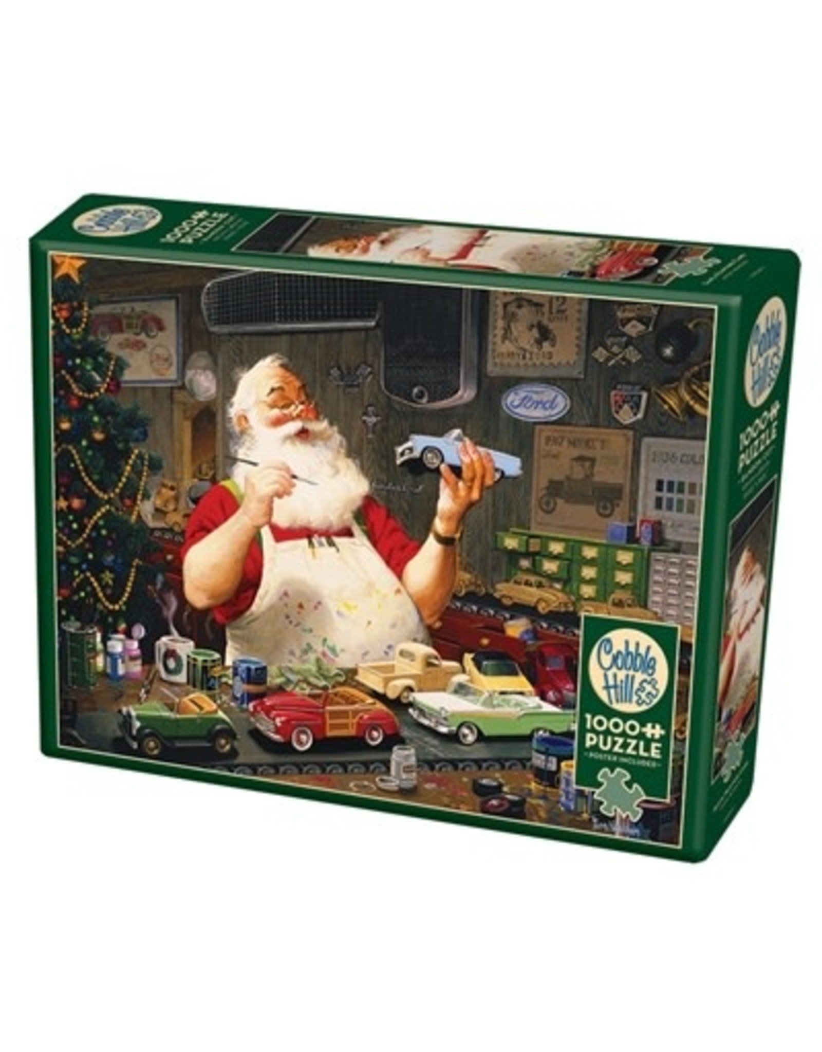 Cobble Hill Santa Painting Cars 1000 pc