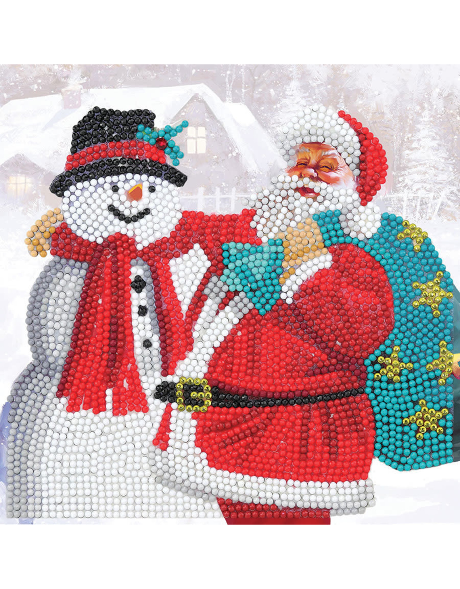 D.I.Y Crystal Art Kit Crystal Art Card Kit - Santa and Snowman