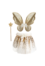 Great Pretenders Gracious Gold Sequins Set (Skirt, Wings, Wand), Size 4/6