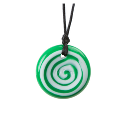 Chewigem Chewigem Button Pendant - Goblin (Green/White Swirl)